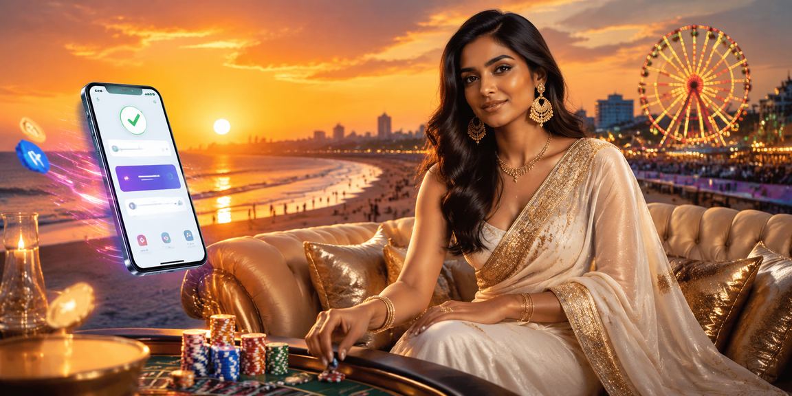 Indian woman completing mobile payment for casino games